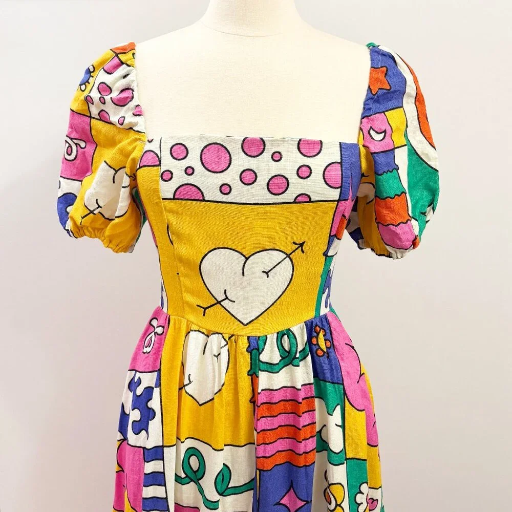 Nooworks Linen Princess Wormiverse dress size Medium NWT - Picture 3 of 8